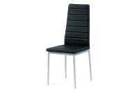 Jídelní židle, koženka černá / šedý lak  DCL-117 BK